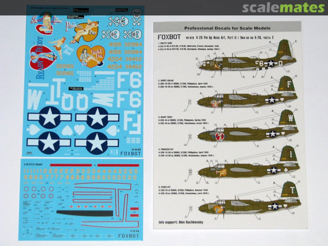 Boxart A-20 Pin-Up Nose Art and Stencils 48-020 Foxbot