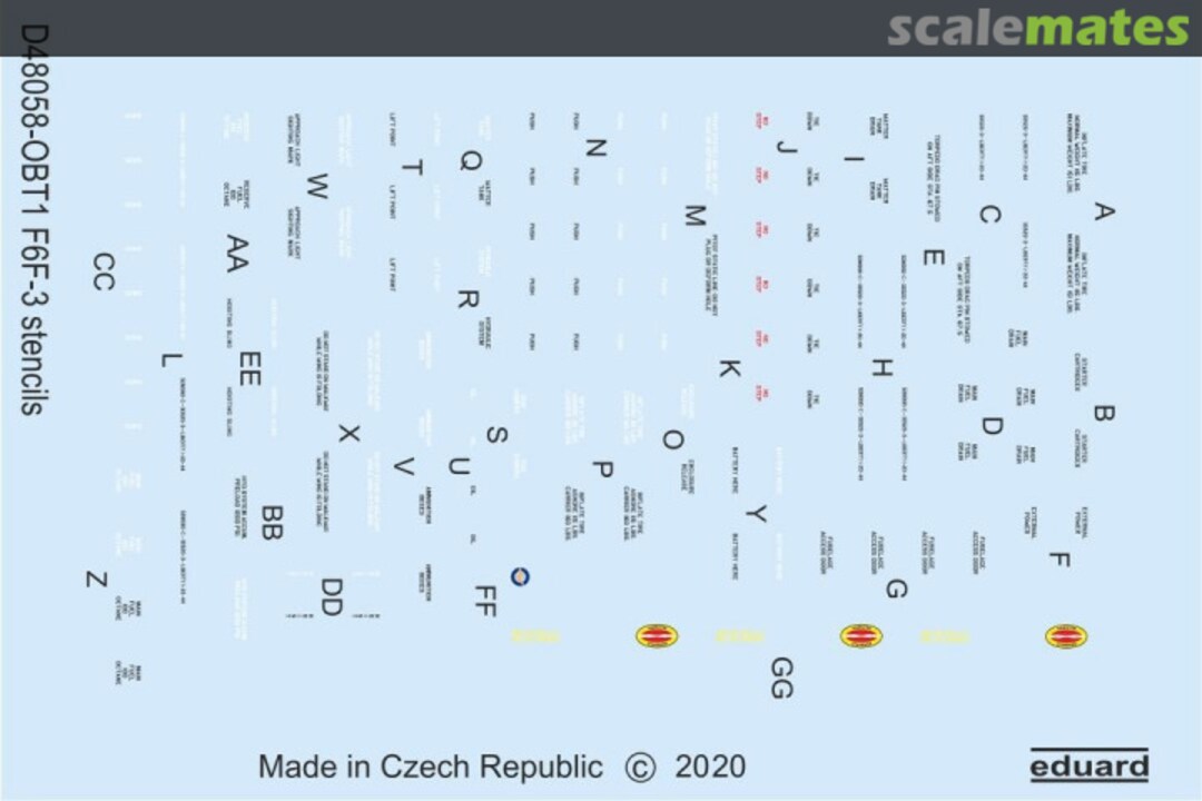 Boxart F6F-3 stencils D48058 Eduard
