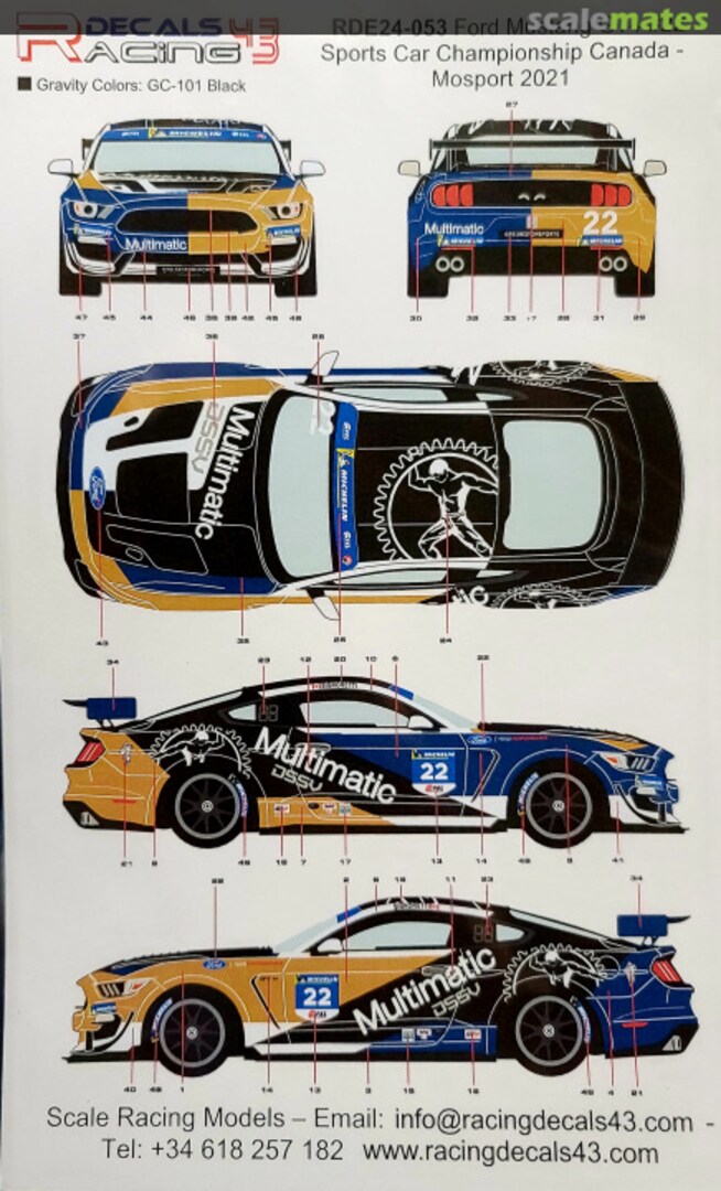 Boxart Ford Mustang GT4 #22 Sports Car Championship Canada RDE24-053 Racing Decals 43