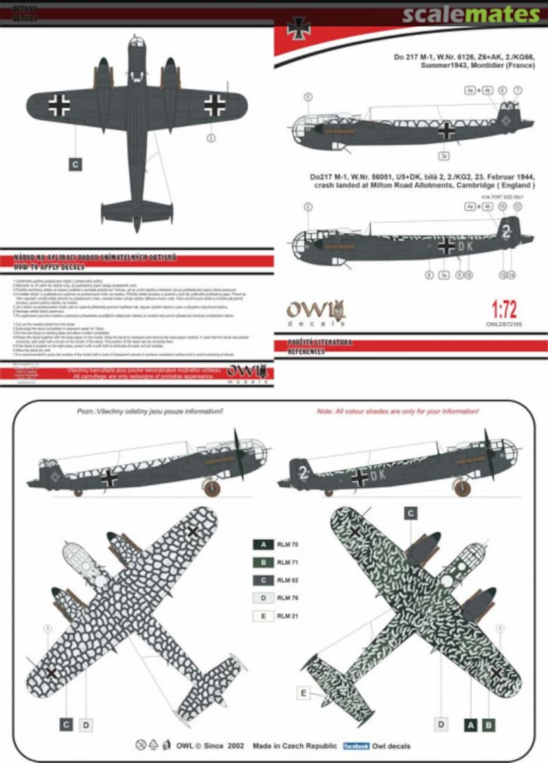 Boxart Dornier Do 217M-1 Nightbomber OWLDS72105 OWL