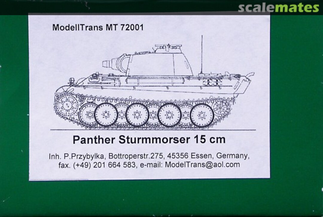 Boxart Panther Sturmmorser 15 cm MT72001 Modell Trans Modellbau