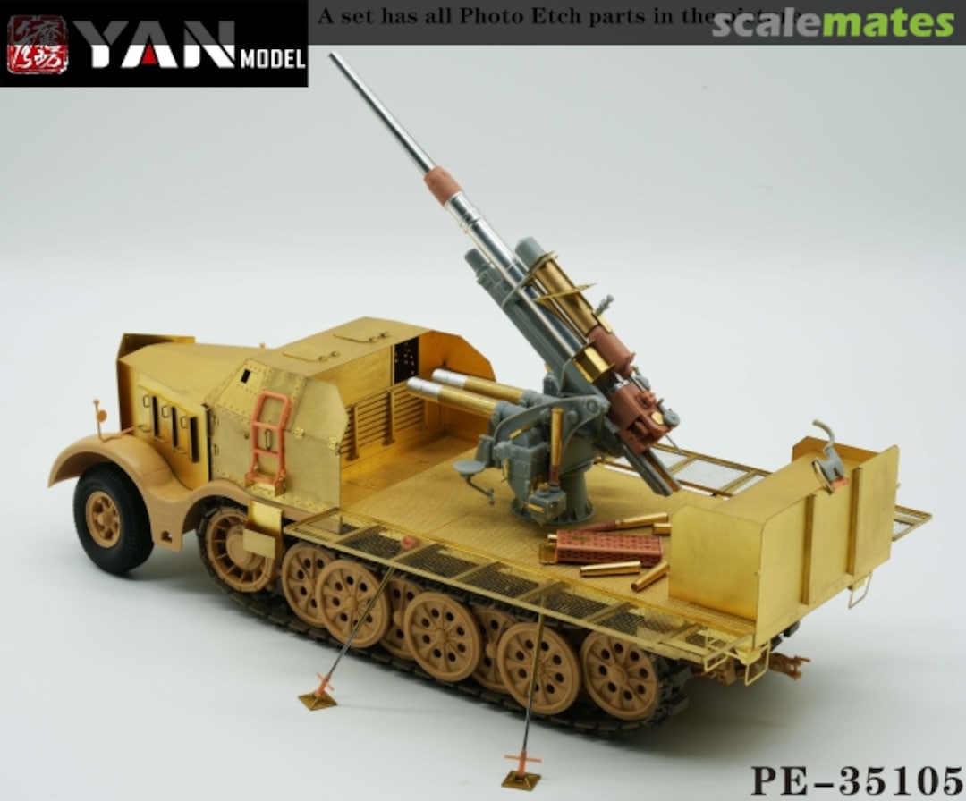 Boxart German 18T FAMO (sd.kfz.9) And 88mm FLAK 37 Super PE Set PE-35105 Yan Model