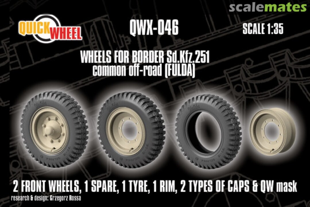 Boxart Sd.Kfz. 251 common off-road wheels, Fulda QWX-046 Quickwheel