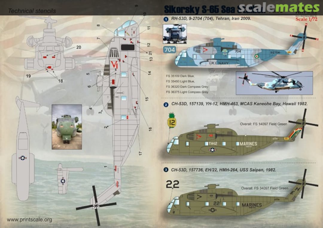 Boxart Sikorsky S-65 Sea Stallion 72-135 Print Scale