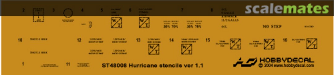 Boxart Hurricane Stencils Ver 1.0 ST48008V1 HobbyDecal