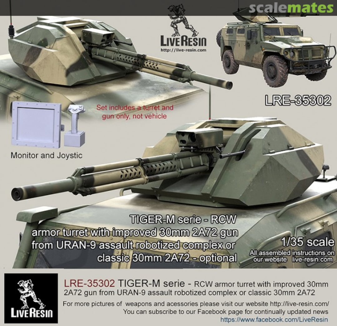 Boxart RCW armor turret with improved 30mm 2A72 gun LRE-35302 Live Resin