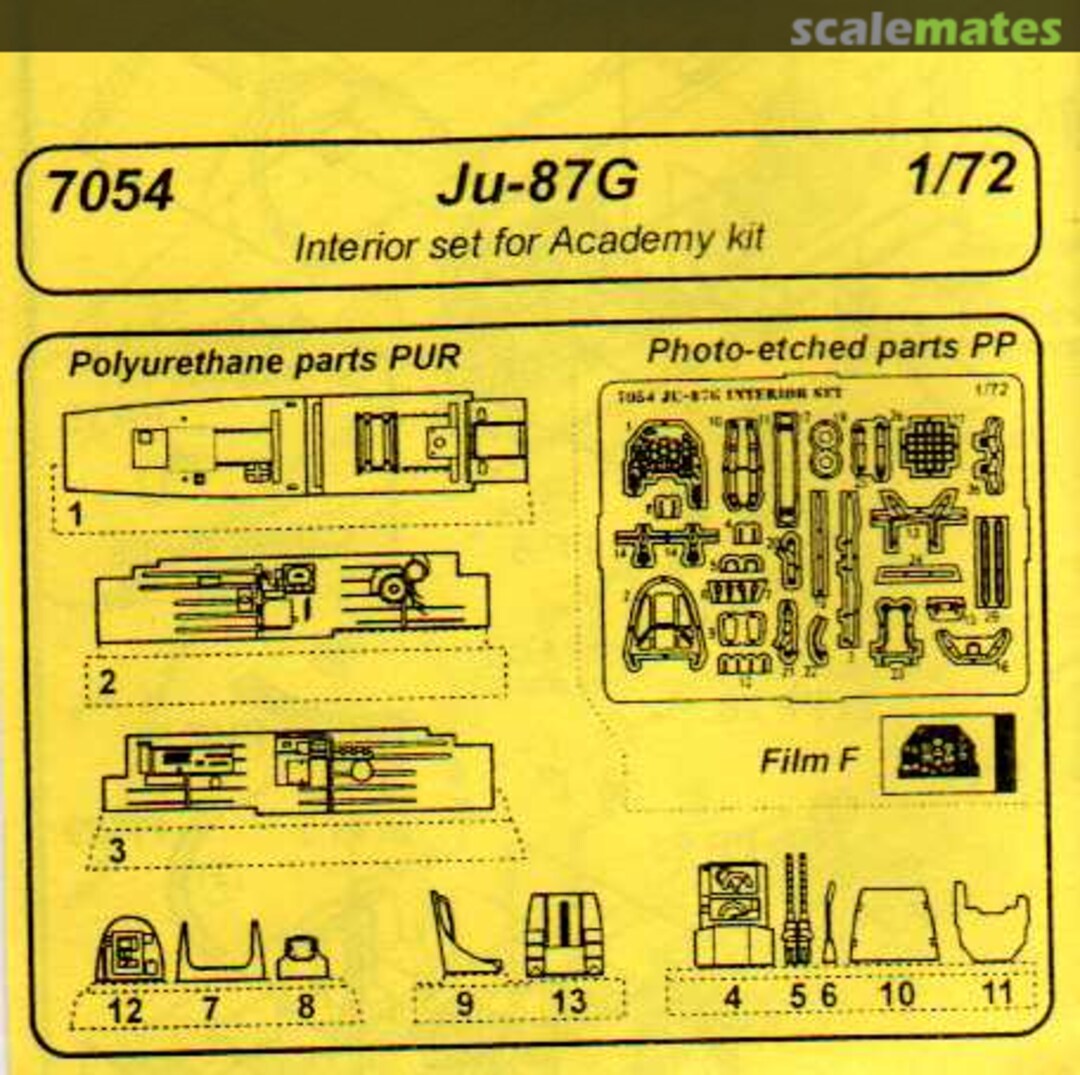 Boxart Ju 87G Interior set 7054 CMK