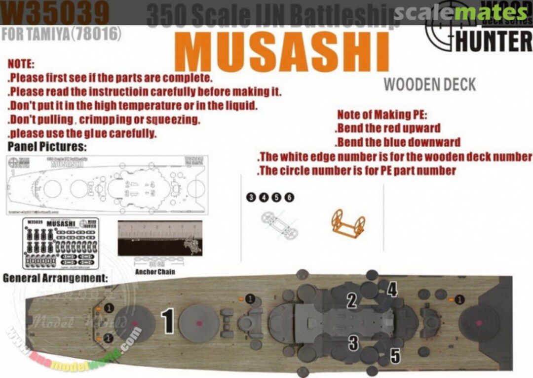 Boxart W35039 Wood deck IJN Musashi W35039 Wood Hunter