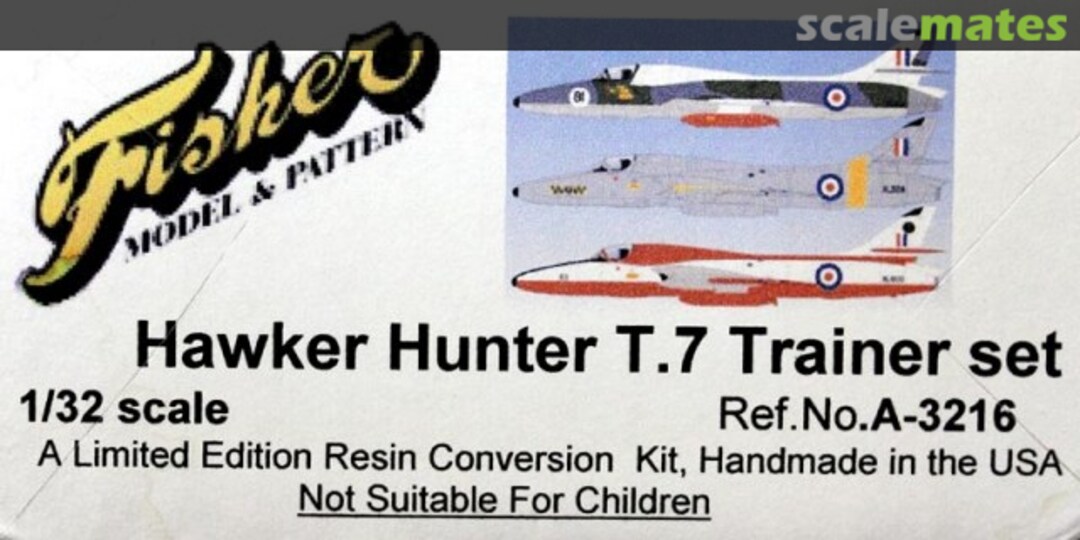 Boxart Hawker Hunter T.7 Trainer set A-3216 Fisher Model & Pattern