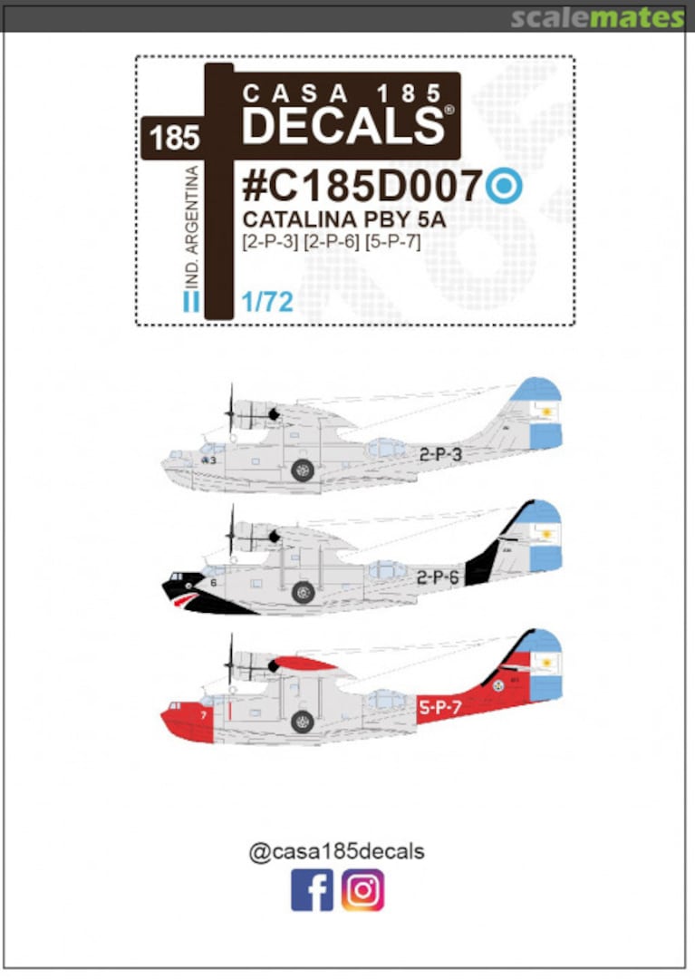 Boxart Catalina PBY 5A Armada Argentina C185D007 Casa 185 Decals