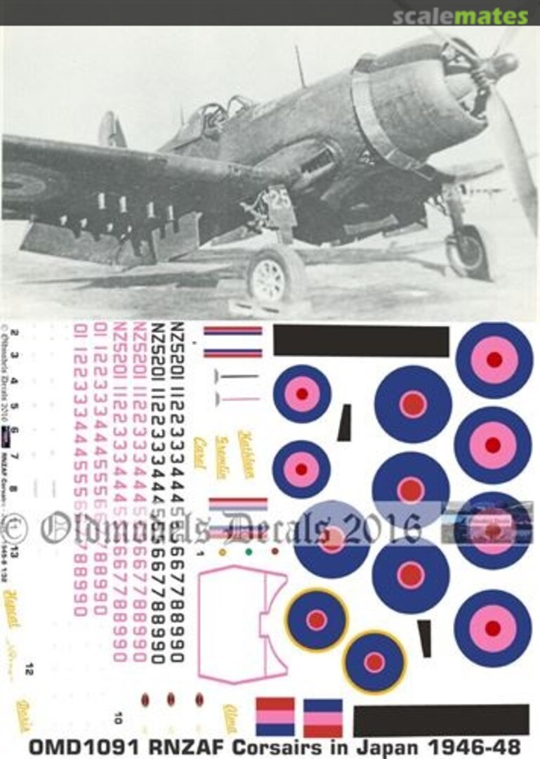 Boxart RNZAF Corsairs in Japan 1946-48 OMD1091 Oldmodels Decals