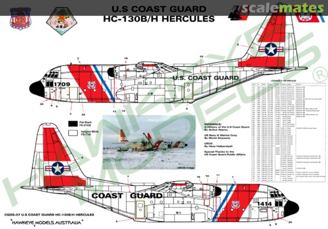 Boxart Guard HC-130B/H Hercules CGDS-07 Hawkeye Models