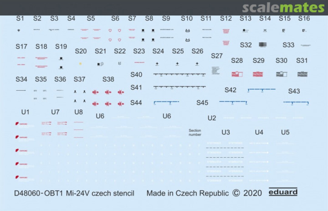 Boxart Mi-24V stencils Czech D48060 Eduard