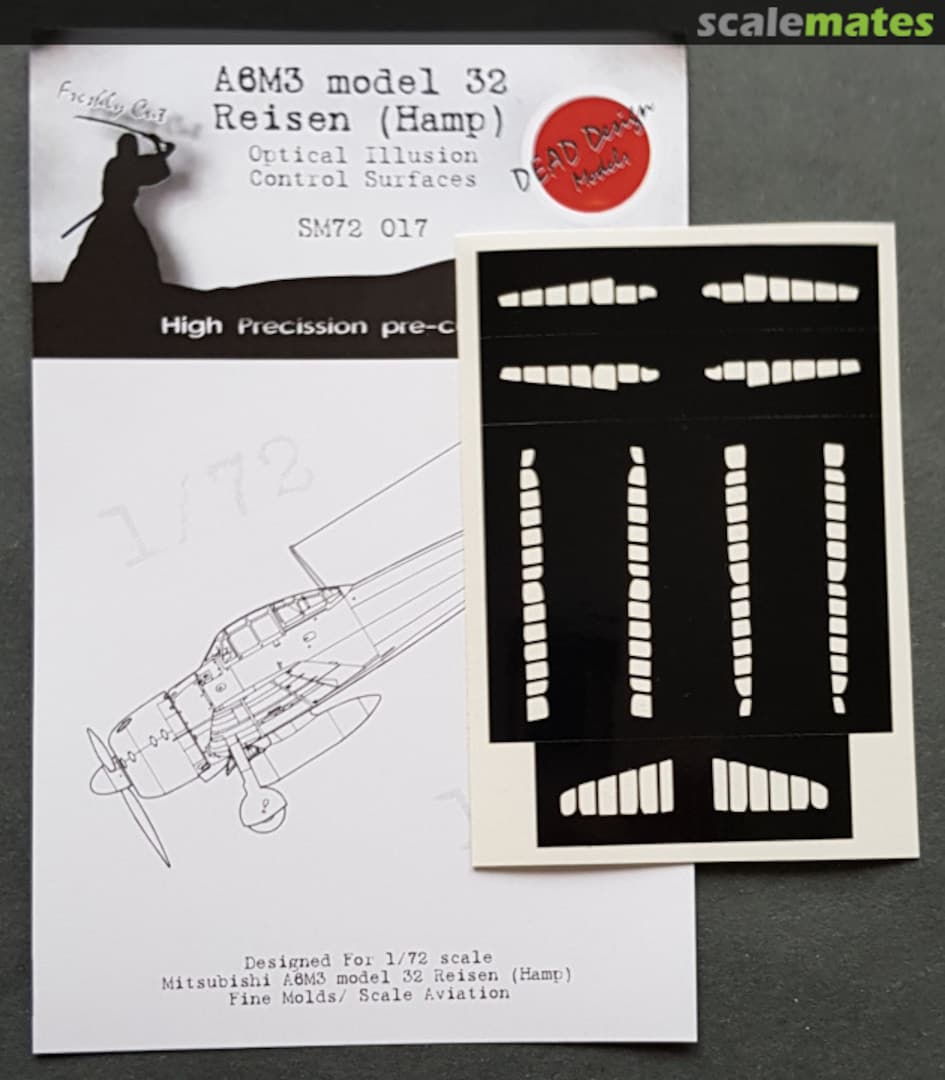 Boxart Mitsubishi A6M3 m.32 Reisen Control Surfaces SM72017 DEAD Design Models