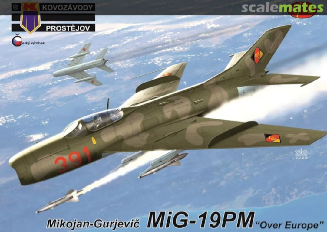 Boxart MiG-19PM „Over Europe“ KPM0389 Kovozávody Prostějov