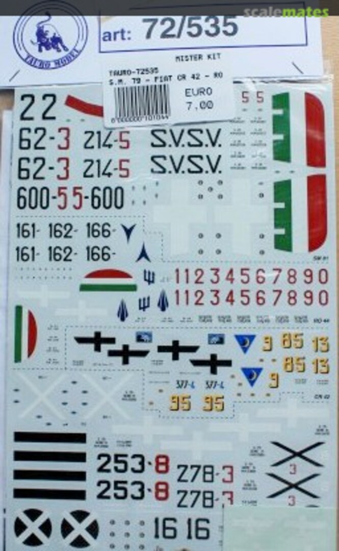 Boxart SM79/SM81/Fiat CR 42/IMAM Ro44 72/535 Tauro Model