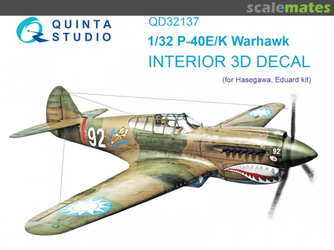 Boxart P-40E/K Warhawk interior 3D decals QD32137 Quinta Studio