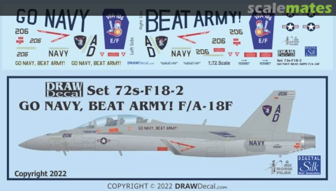 Boxart GO NAVY BEAT ARMY! F/A-18F 72-F18-2 Draw Decal