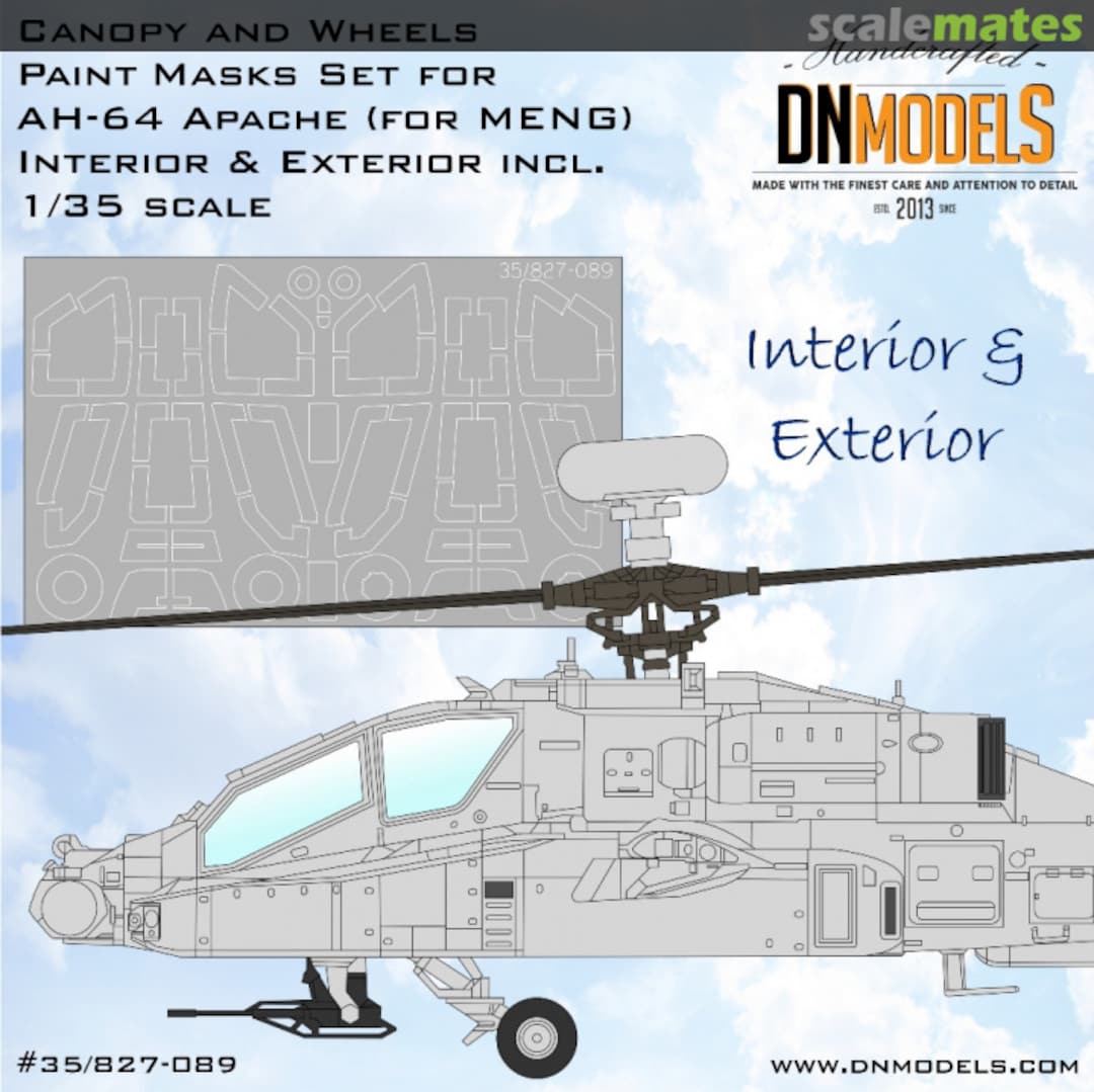 Boxart AH-64 Apache Canopy & Wheels Paint Masks Set 35/827-089 DN Models