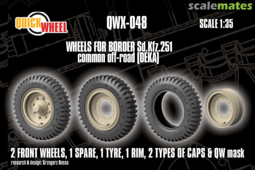 Boxart Sd.Kfz. 251 common off-road wheels, Deka QWX-048 Quickwheel