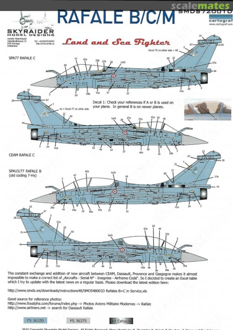 Boxart Rafale B/C/M SMDS72001D Skyraider Model Designs