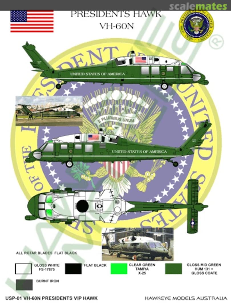 Boxart Sikorsky VH-60N Presidents Hawk USP-01 Hawkeye Models