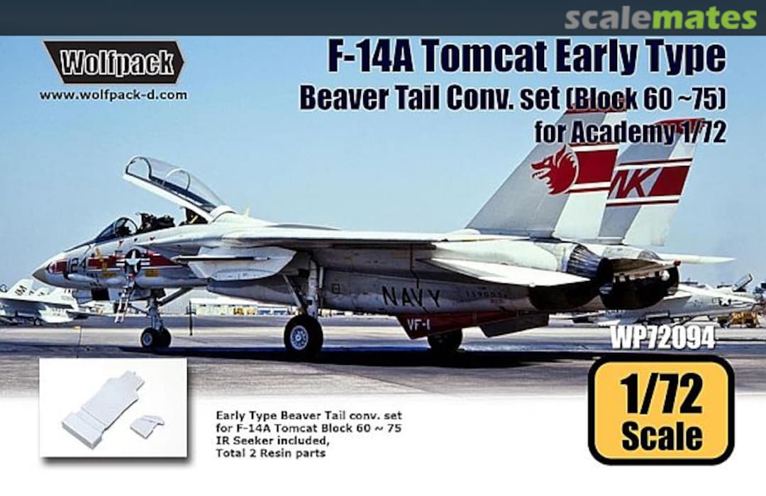 Boxart F-14A Tomcat Early Type Beaver Tail Conv. set (Block 60 ~ 75) WP72094 Wolfpack