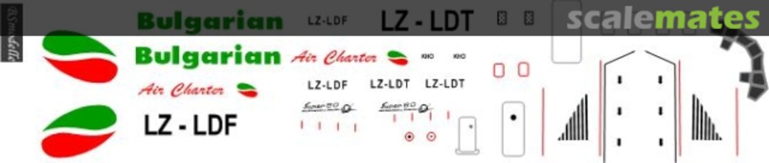 Contents McDonnel Douglas MD82 Bulgarian Air Charter decals BSM144477_1 BSmodelle