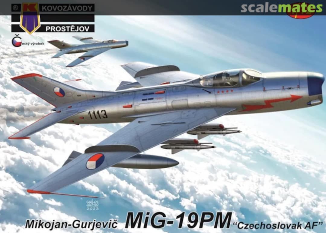 Boxart Mikojan-Gurjevič MiG-19PM „Czechoslovak AF“ KPM0390 Kovozávody Prostějov