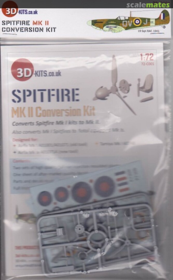 Boxart Spitfire Mk II Conversion Kit 72-C001 3D-Kits