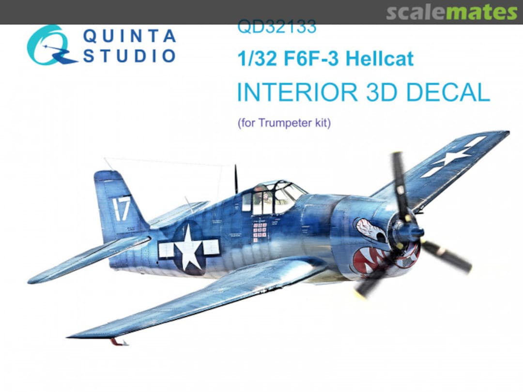 Boxart F6F-3 Hellcat interior 3D decals QD32133 Quinta Studio