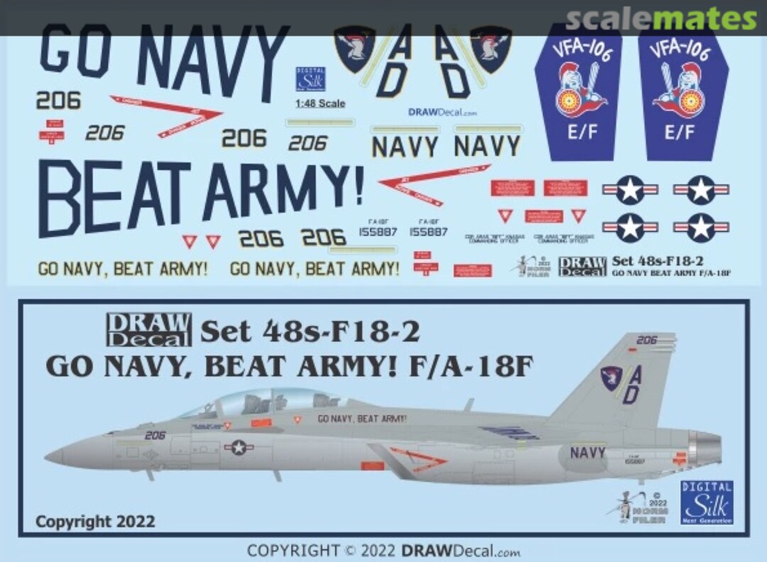 Boxart GO NAVY BEAT ARMY! F/A-18F 48-F18-2 Draw Decal