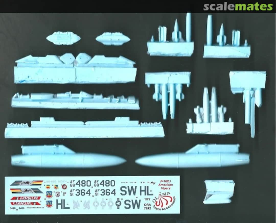 Boxart F-16CJ ORA 72-42 Olimp Resin Accessories