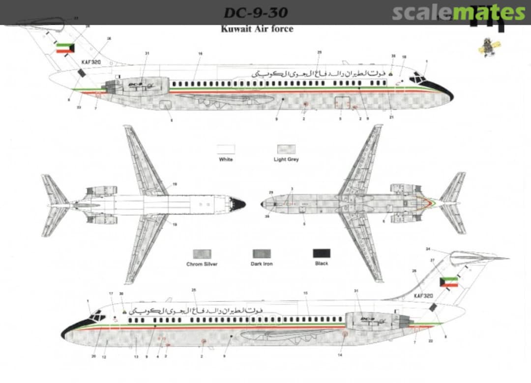 Boxart DC-9-30 Kuwait Air Force 14421 Fly