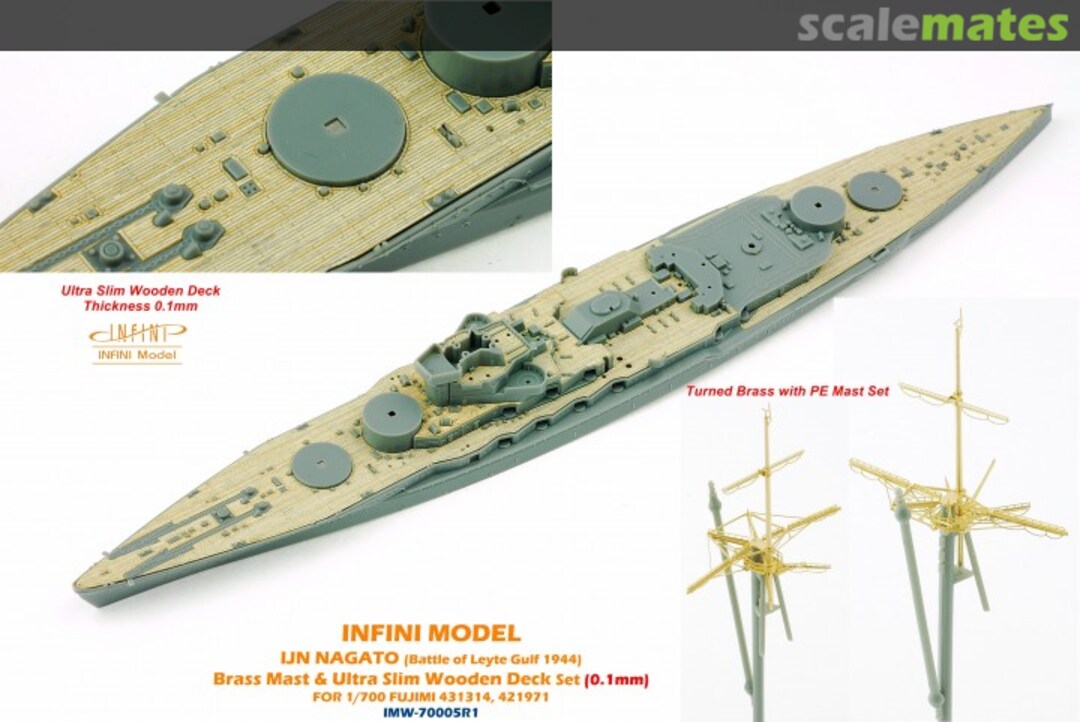 Boxart IJN Nagato 1944 ultrafine deck & brass masts IMW-70005R1 INFINI Model