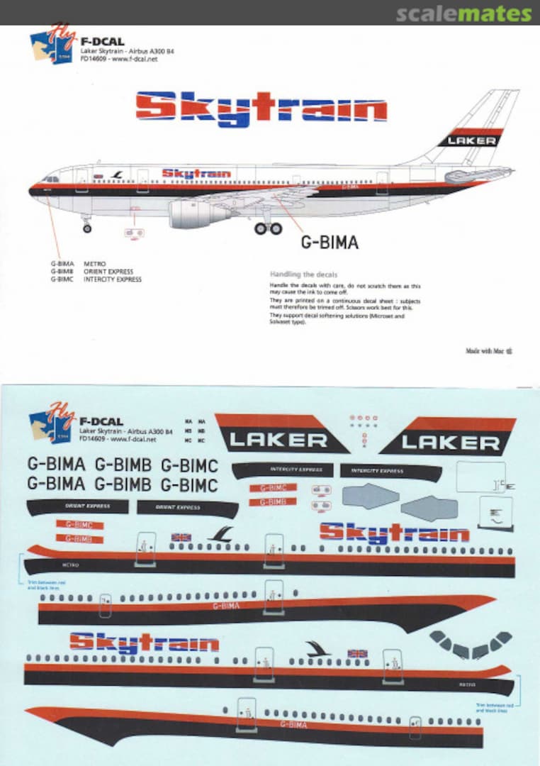 Boxart Laker Skytrain Airbus A300 B4 FD14609 F-DCAL