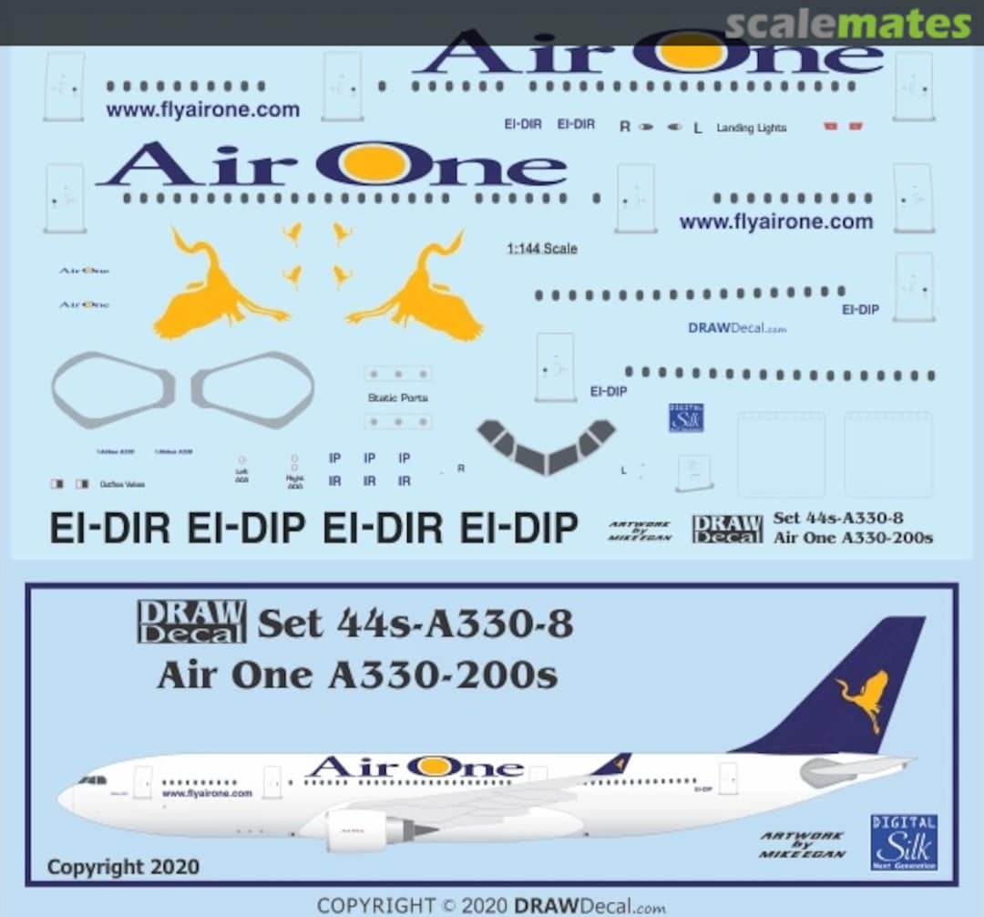 Boxart Air One A330-200s 44-A330-8 Draw Decal