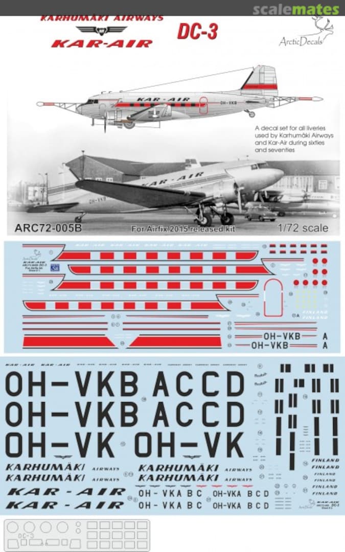 Boxart DC-3 Karhumäki Airways & Kar-Air ARC72-005B Arctic Decals