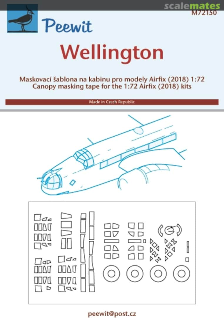 Boxart Canopy Mask: Vickers Wellington Mk.IA/C - Airfix - M72150 Peewit