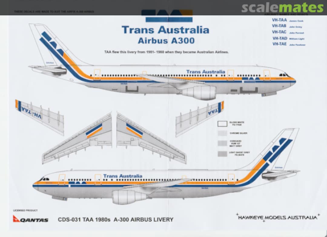 Boxart TAA, Airbus A300-B4 1980's CDS-031 Hawkeye Models