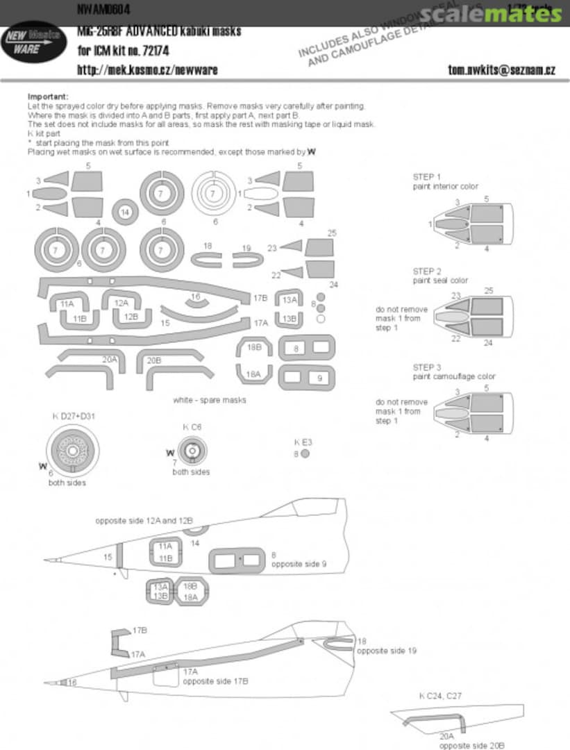 Boxart MiG-25 RBF ADVANCED kabuki masks NWAM0604 New Ware