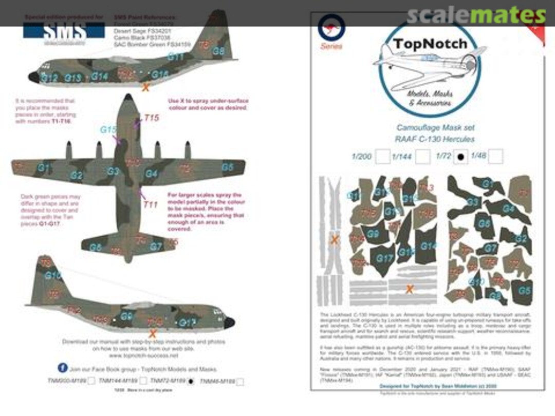 Boxart Lockheed C-130H Hercules - RAAF Vinyl Masks Set M189 SMS