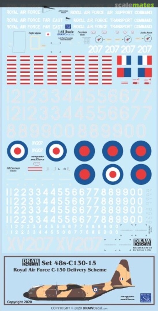 Boxart Royal Air Force C-130 Delivery Scheme 48s-C130-15 Draw Decal