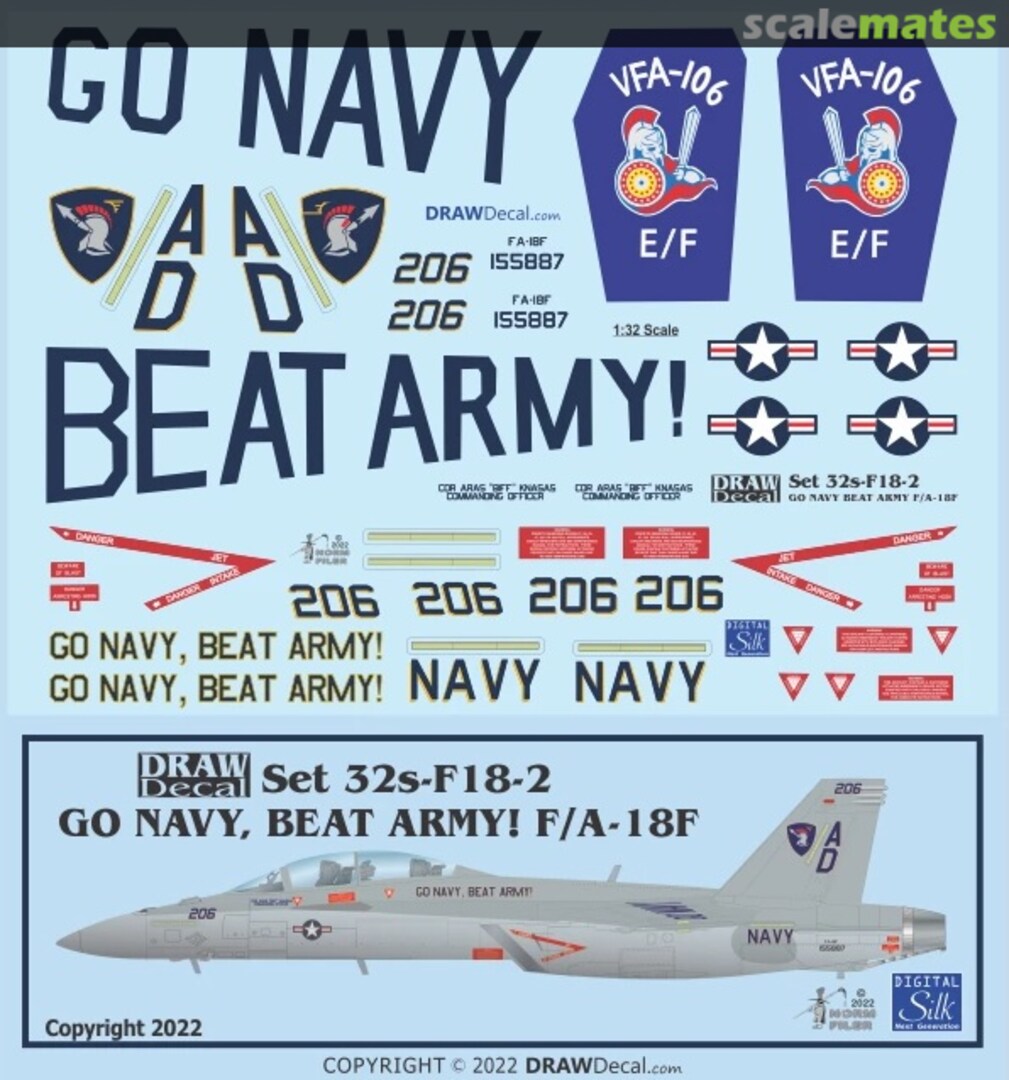 Boxart GO NAVY BEAT ARMY! F/A-18F 32-F18-2 Draw Decal