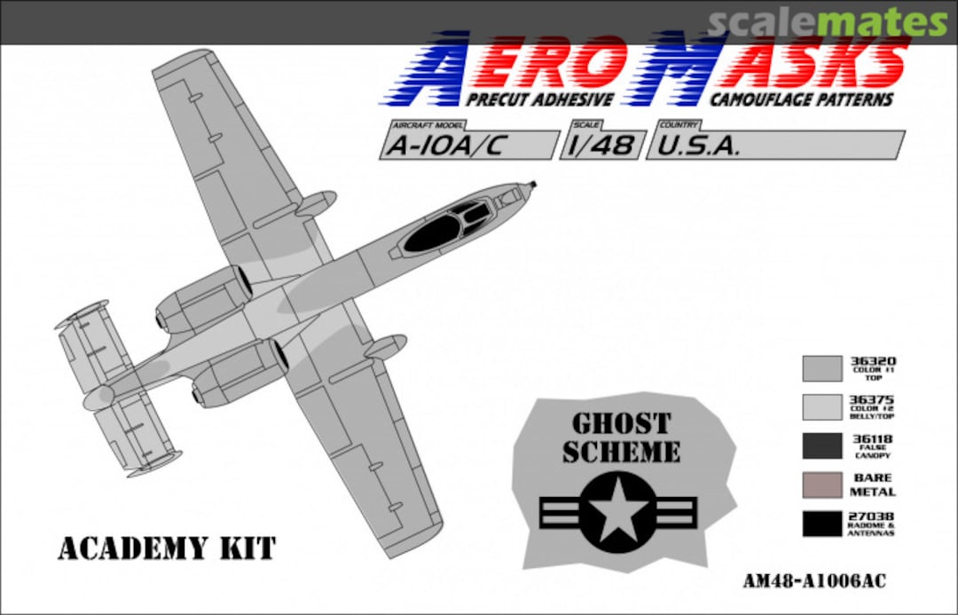 Boxart A-10A/C USA GHOST Scheme AM48-A1006AC AeroMasks