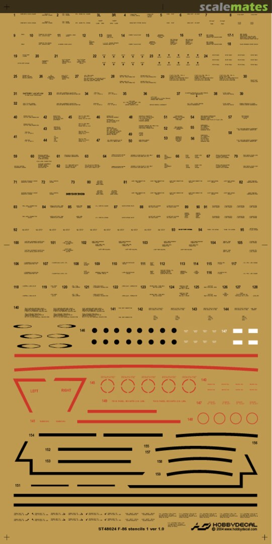 Boxart F-86 Sabre Stencils Ver 1.0 ST48024V1 HobbyDecal