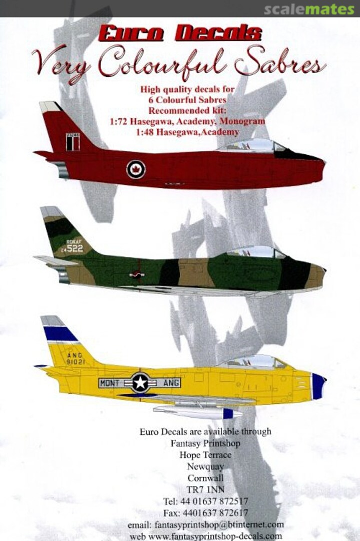 Boxart Very Colourful Sabres ED-72101 Euro Decals