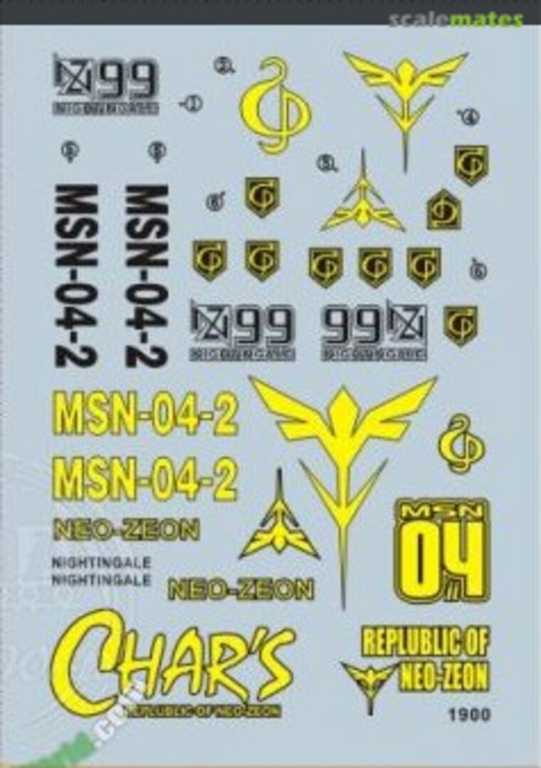 Boxart Decals for SD MSN 04 II Nightingale Gundam Vol.6 1900 Easy Decal