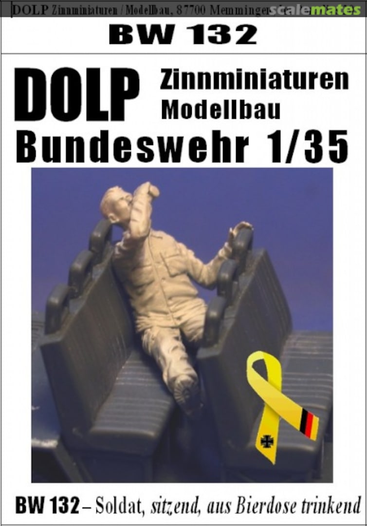 Boxart Soldat, sitzend, aus Bierdose trinkend BW 132 DOLP-Modellbau