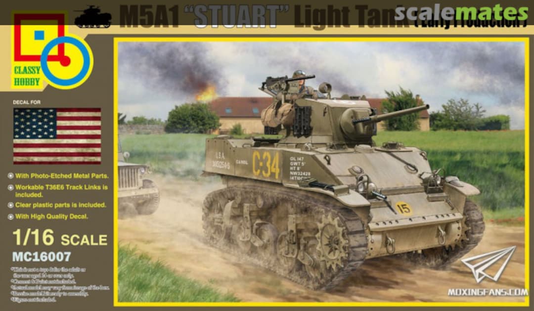 Boxart M5A1 "STUART" LIGHT TANK MC16007 Classy Hobby